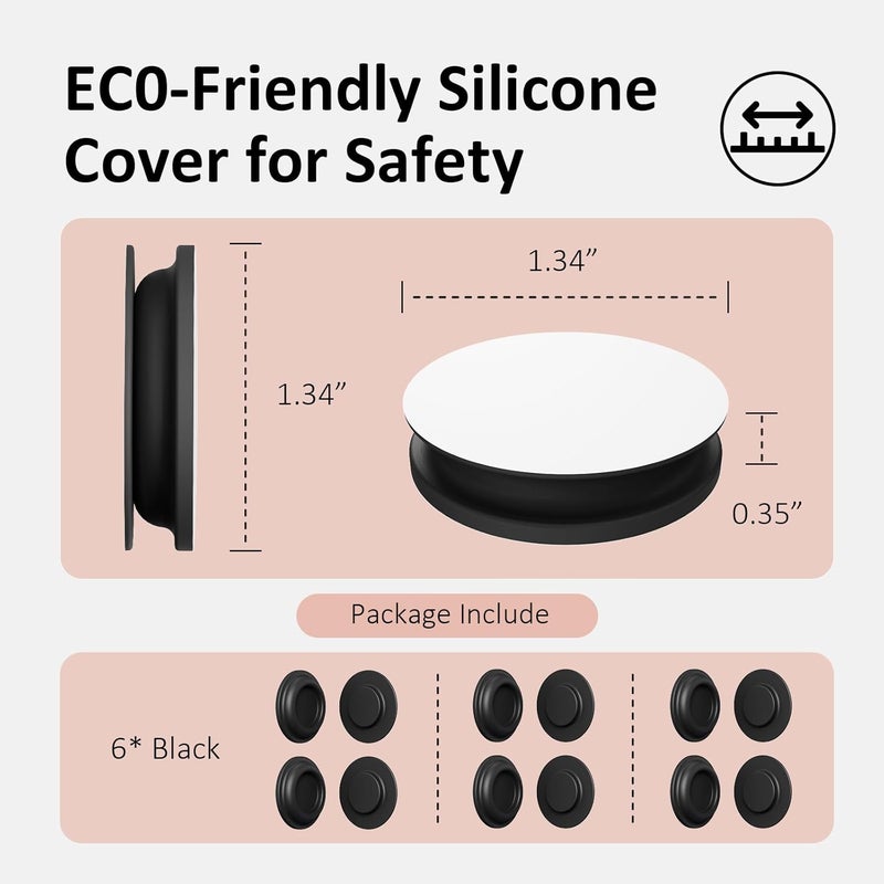 Vaszu Remote Control Holder Magnetic Wall Mount Self-Adhesive, 6 Pack Upgraded Silicone Remote Organizer Storage 360° Rotation Wall Holder for Home Office TV, Fan and Air Conditioner Remote Control - Image 3